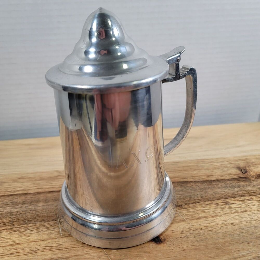 VINTAGE Apex quality Alpha Chi Omega silver beer stein 7"